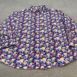 Cremieux Shirt Mens 4XB Multicolor Floral Denim Long Sleeve Stretch Button Up